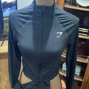 GymShark Black Zip-Up Athletic Jacket